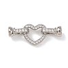 Brass Micro Pave Clear Cubic Zirconia Fold Over Clasps KK-D259-02A-P-1