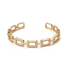 Rack Plating Brass Micro Pave Cubic Zirconia Cuff Bangles BJEW-E071-27G-1
