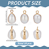 10Pcs Electroplate Natural Baroque Pearl Keshi Pearl Pendants PEAR-ME0001-01-2