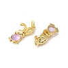 Rack Plating Brass Micro Pave Cubic Zirconia Jade Pendants KK-K377-92G-01-2