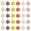 30Pcs 6 Colors Flower Alloy Enamel Pendants ENAM-CJ0006-22-1