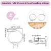 Beebeecraft 4Pcs Adjustable Brass Finger Ring Components KK-BBC0011-82-2