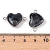 Natural Larvikite Love Heart Pendants G-T138-205K-P-3