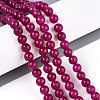 Dyed Natural Mashan Jade Round Beads Strands G-T139-6mm-67D-2
