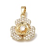 Brass Micro Pave Clear Cubic Zirconia Pendants CU-CBAA556-12G-1