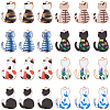 32Pcs 8 Colors Alloy Enamel Pendants ENAM-SC0006-04-1