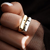 Human Face Alloy Open Cuff Rings RJEW-K287-02P-1