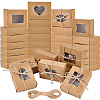 40Pcs 4 Styles Rectangle Kraft Paper Visible Window Jewelry Gift Boxes CON-BBC0001-15-1