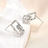 Brass Stud Earrings LS-EJEW-G432-01P-3