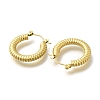 Ion Plating(IP) 304 Stainless Steel Stripe Ring Hoop Earrings for Women EJEW-S227-71G-2