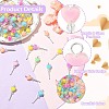100Pcs Acrylic & Glass Pendants PALLOY-CJ00180-3