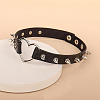 2Pcs Adjustable Gothic PU Leather Alloy Heart Spike Rivet Heart Choker Necklaces for Women NJEW-CL0001-17A-3