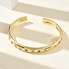 Brass Micro Pave Cubic Zirconia Cuff Bangles for Women BJEW-A172-02G-2