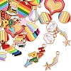 30Pcs 15 Styles Rainbow Color Alloy Enamel Pendants ENAM-YW0005-45-1