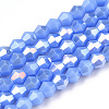 Opaque Solid Color Electroplate Glass Beads Strands LS-EGLA-A039-P2mm-B19-1