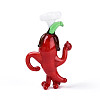 Handmade Lampwork Cartoon Pepper Chef Display Decorations LAMP-T025-13C-2