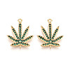 Brass Micro Pave Cubic Zirconia Pendants KK-N262-109C-G-1