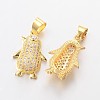 Brass Micro Pave Cubic Zirconia Pendants ZIRC-L035-61G-FF-1