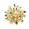 Flower Alloy Brooches JEWB-I034-40G-1