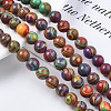 Round Dyed Gemstone Beads Strands G-R251-02D-4