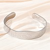 Abstract Pattern 304 Stainless Steel Cuff Bangles for Women BJEW-D466-04P-1