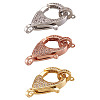 Brass Micro Pave Cubic Zirconia Lobster Claw Clasps ZIRC-TA0001-12-14