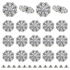 20Pcs Flower Zinc Alloy & Rhinestone & Glass Rivets BUTT-NB0001-84D-1