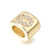 Brass Micro Pave Clear Cubic Zirconia Beads CU-CBAA19F-01G-A-2