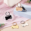 4Pcs 4 Styles Stainless Steel Keychains KEYC-TA0004-81A-6
