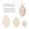 DIY Unfinished Wooden Pendant Earring Making Kits DIY-YS0001-16-13
