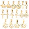 16Pcs 8 Styles 304 Stainless Steel Pendants STAS-PH0006-23-1