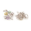 Brass Micro Pave Cubic Zirconia Charms KK-I672-44P-2