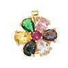 Brass Pave Colorful Cubic Zirconia Pendants CU-CBAF7AF-03B-G-1