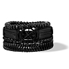 1Pc Cowhide & Imitation Leather Cord Knitted Multi-strand Bracelets AJEW-GF0011-50D-5