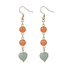 Natural Green Aventurine & Dyed Natural Malaysia Jade Dangle Earrings EJEW-JE06673-01-1