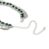 Brass Full Rhinestone Flat Round Tassel Y Necklaces for Women NJEW-M104-01S-01-4