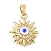 Brass Micro Pave Clear Cubic Zirconia Pendants KK-C263-22E-G-1