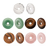 Fashewelry 5Pcs 5 Style Natural Rose Quartz & Tiger Eye & Howlite & Picture Jasper & Green Aventurine Pendants G-FW0001-08-2