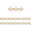 Brass Flat Oval Cable Chains CHC025Y-G-1