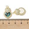 Valentine's Day Brass Micro Pave Clear Cubic Zirconia Pendants KK-C045-35G-3