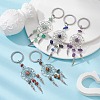 Woven Net/Web with Wing Alloy & Gemstone Chips Keychains KEYC-JKC00559-4