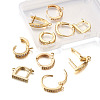Brass Micro Pave Cubic Zirconia Hoop Earring Findings KK-PJ0001-06G-5