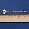Brass Pave Clear Cubic Zirconia European Safety Chains with Charms KK-L236-15C-S-3