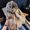 Women's Long Double-sided Plaid Polyester Tassels Scarf COHT-PW0001-37B-1