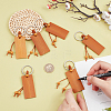   12Pcs Bamboo Laser Engraving Rectangle Keychains KEYC-PH0002-04-3