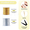 2 Rolls 2 Colors 12-Ply Round PET Metallic Thread MCOR-TA0001-03D-4