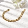 V Shape Brass Micro Pave Clear Cubic Zirconia Link Chain Bracelets BJEW-C130-04G-2