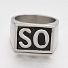 Personalized Retro Men's 316 Stainless Steel Wide Band Finger Rings RJEW-J066-28-18mm-1