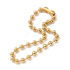 Vacuum Plating 304 Stainless Steel Ball Chain Necklace & Bracelet Set STAS-D181-01G-02B-2