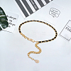 1Pc Black PU Leather & Alloy Twisted Waist Body Chains for Woman DIY-CL0001-10-4